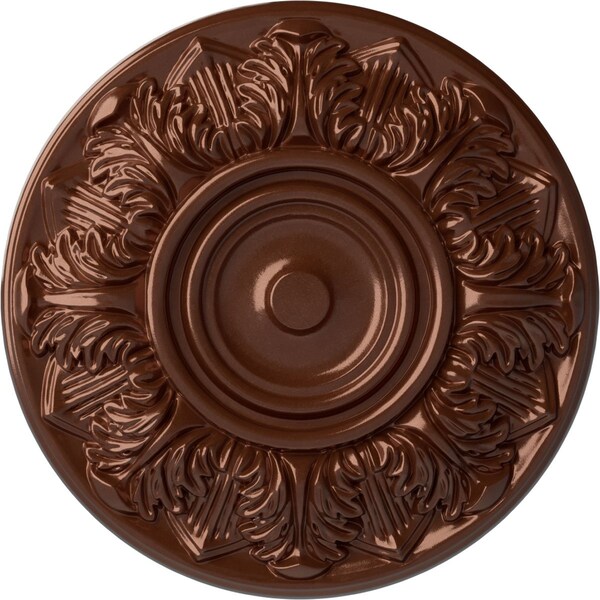 Ekena Millwork Whitman Ceiling Medallion (For Canopies up to 3 3/4"), Hand-Painted Copper Penny, 13"OD x 1 3/8"P CM13WHCPS - main